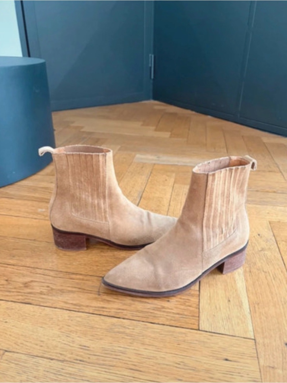 Jonak Suede Boots, tan, size 38 (US 7)